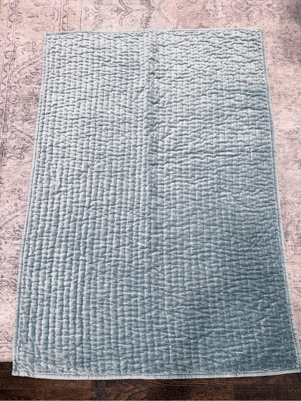 Pottery Barn Kids Light Blue Quilted Throw